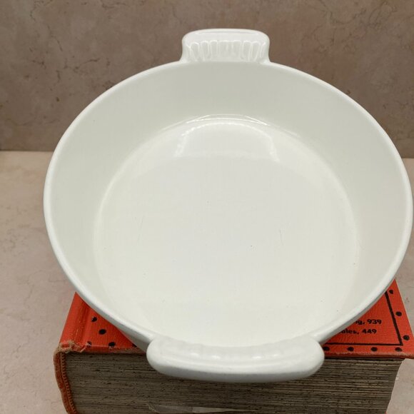 Vintage 1960's Le Creuset #24 Cream Cast Iron Au Gratin Casserole Dish France - Picture 7 of 9